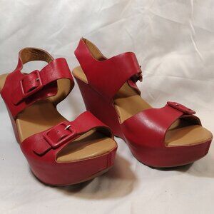 Kork-Ease Red Wedge Sandals
